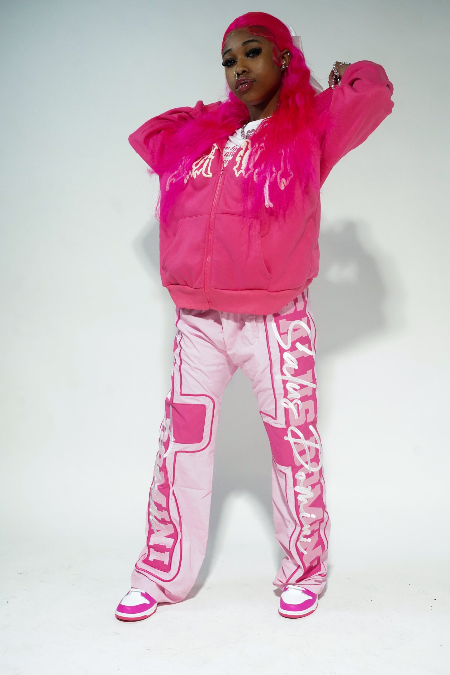 EVERYTHING PINK Nylon Track Pants