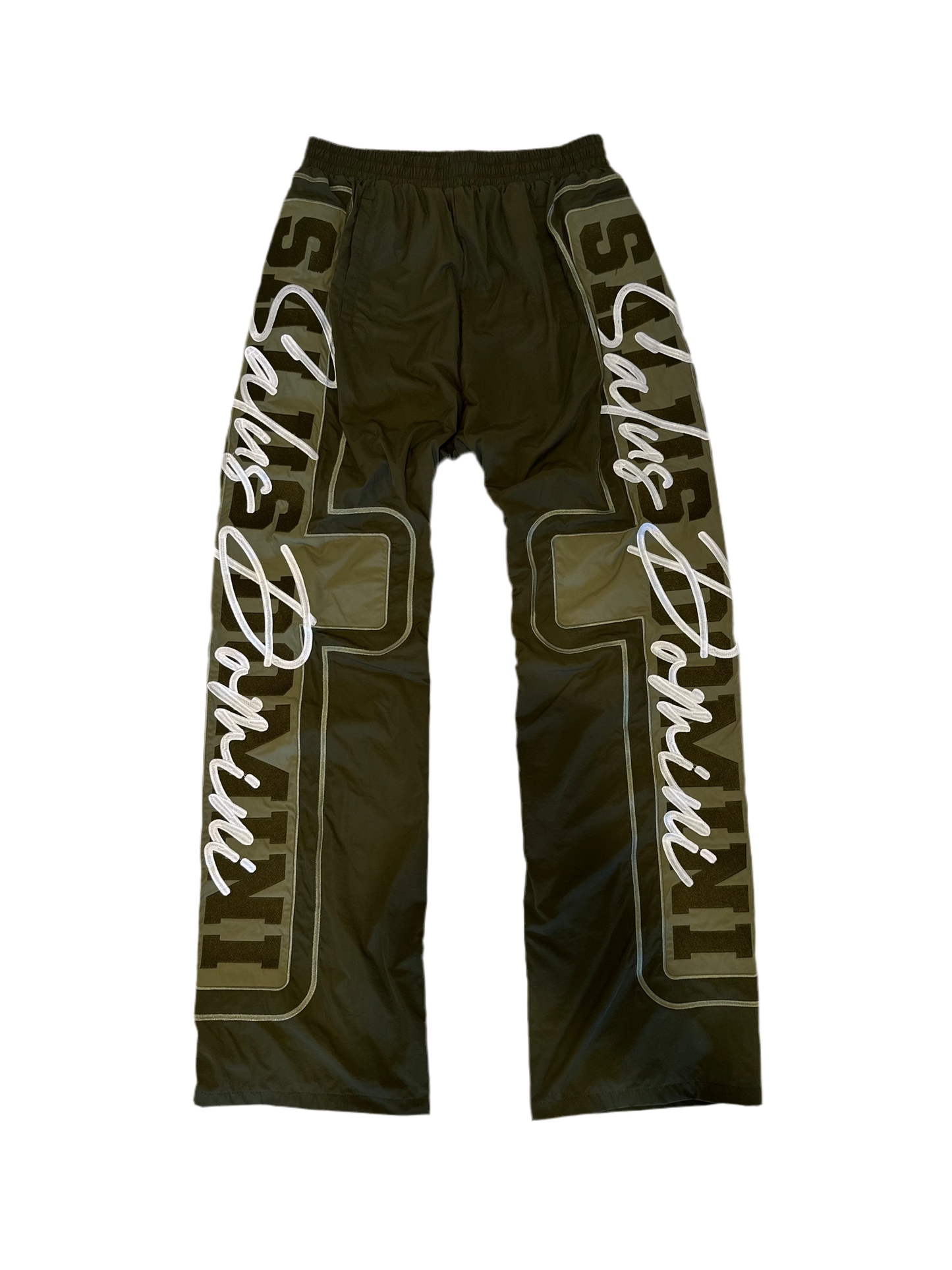 ARMY OLIVE Nylon Track Pants